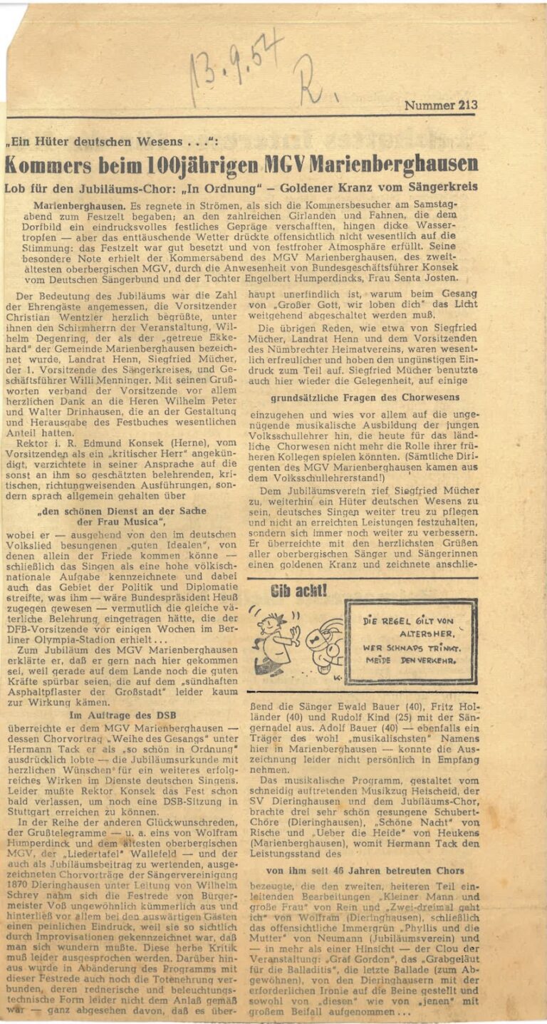 100 Jahre MGV Marienberghausen